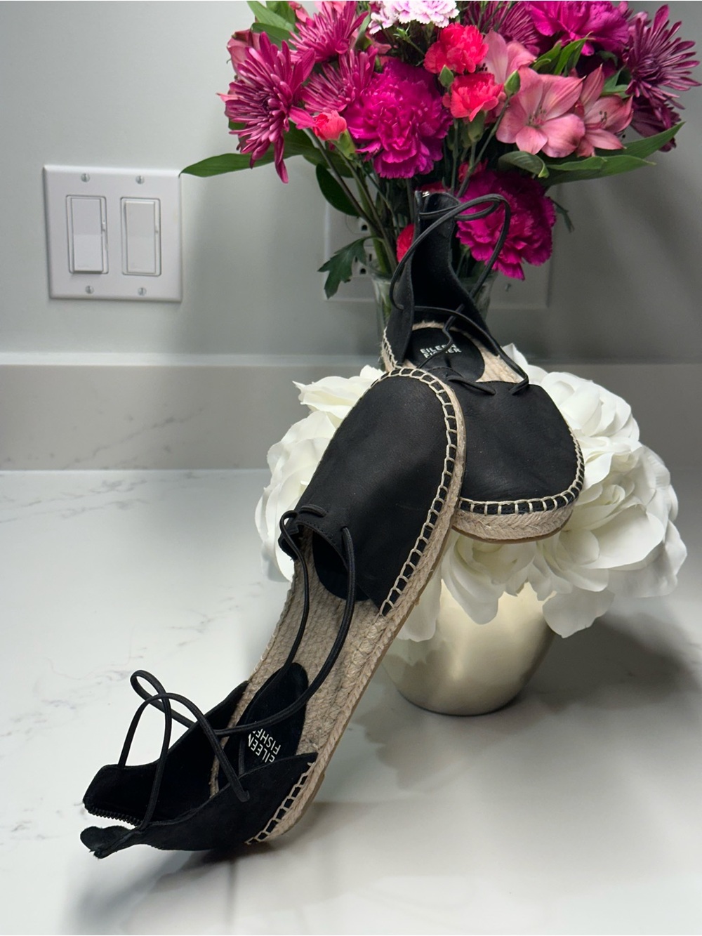 Eileen Fisher Black Espadrille Lace-Up Flats - Sorel. NWT US Women’s Size 7